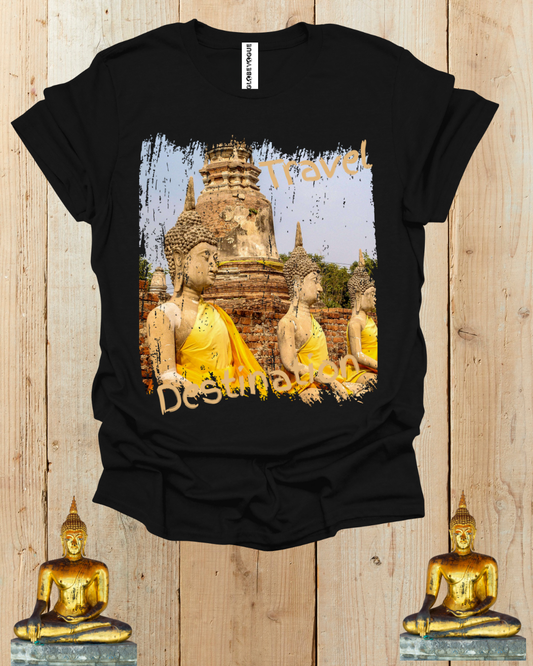 Buddha Temple Travel Graphic T-Shirt — Vintage Southeast Asia Vacation Tee Printify