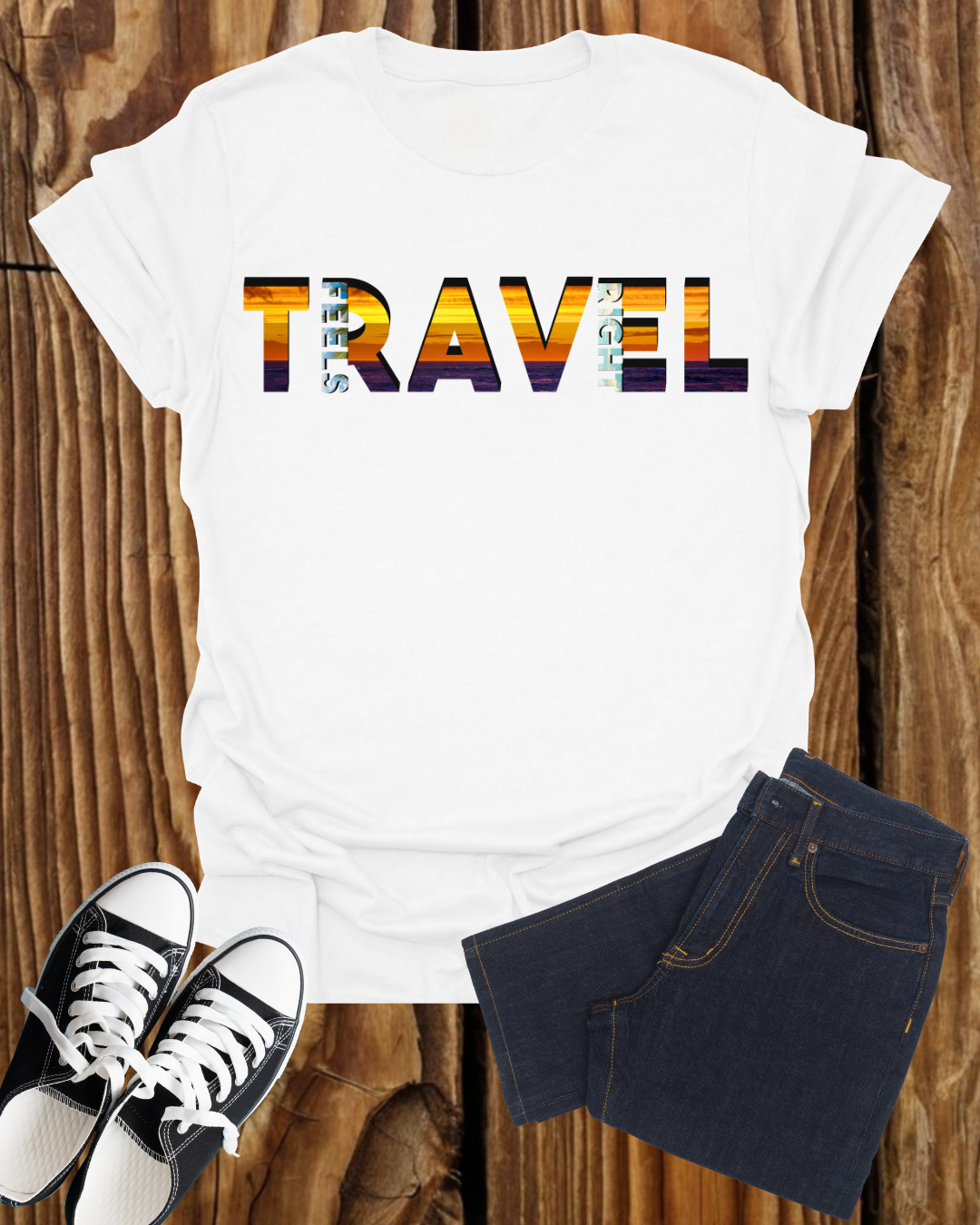 'Travel Feels Right' T-Shirt, Adventure T-Shirt, Perfect Gift for Travelers