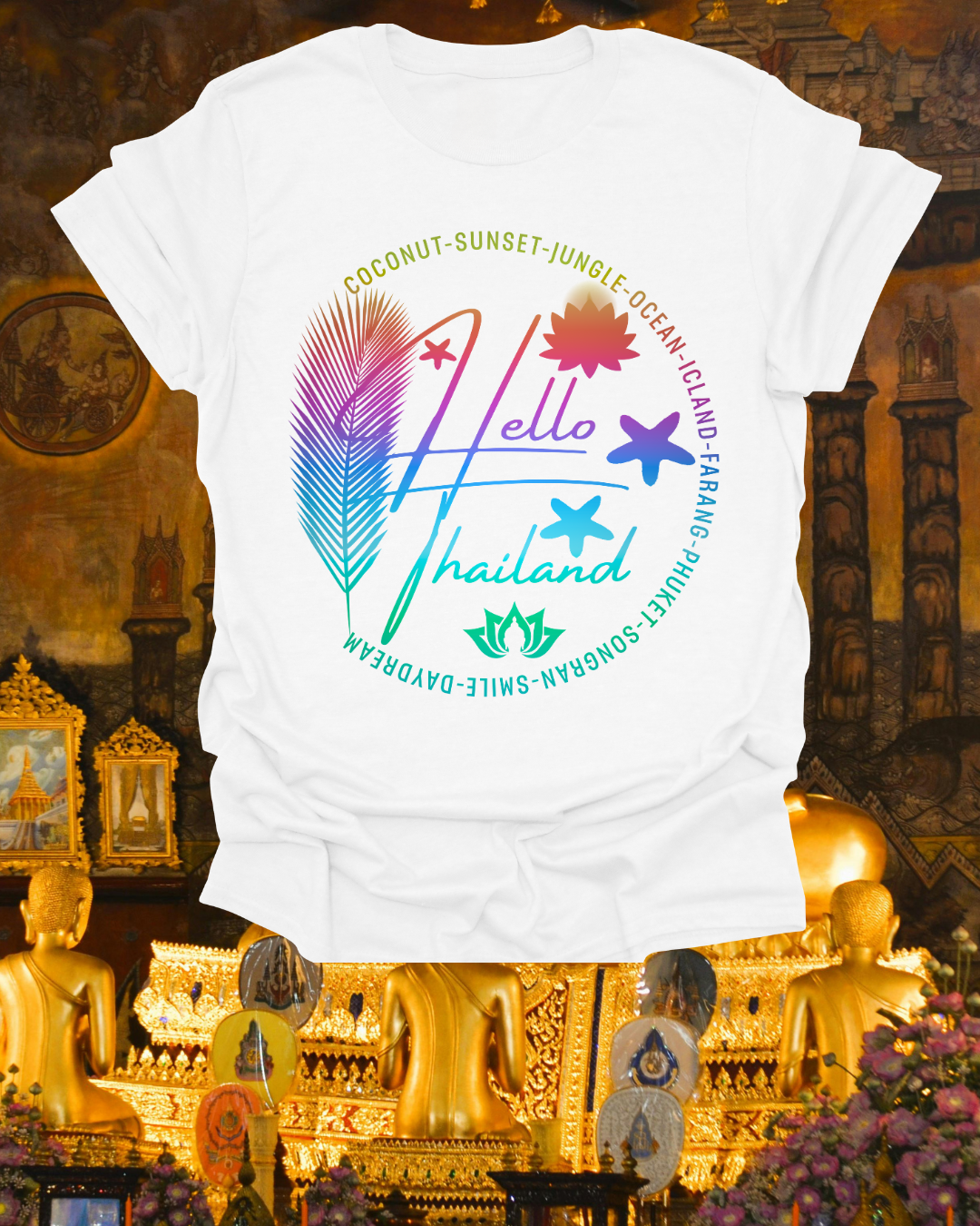 Hello Thailand Women’s Softstyle Tee – Colorful Travel T‑Shirt for Thailand Lovers Printify