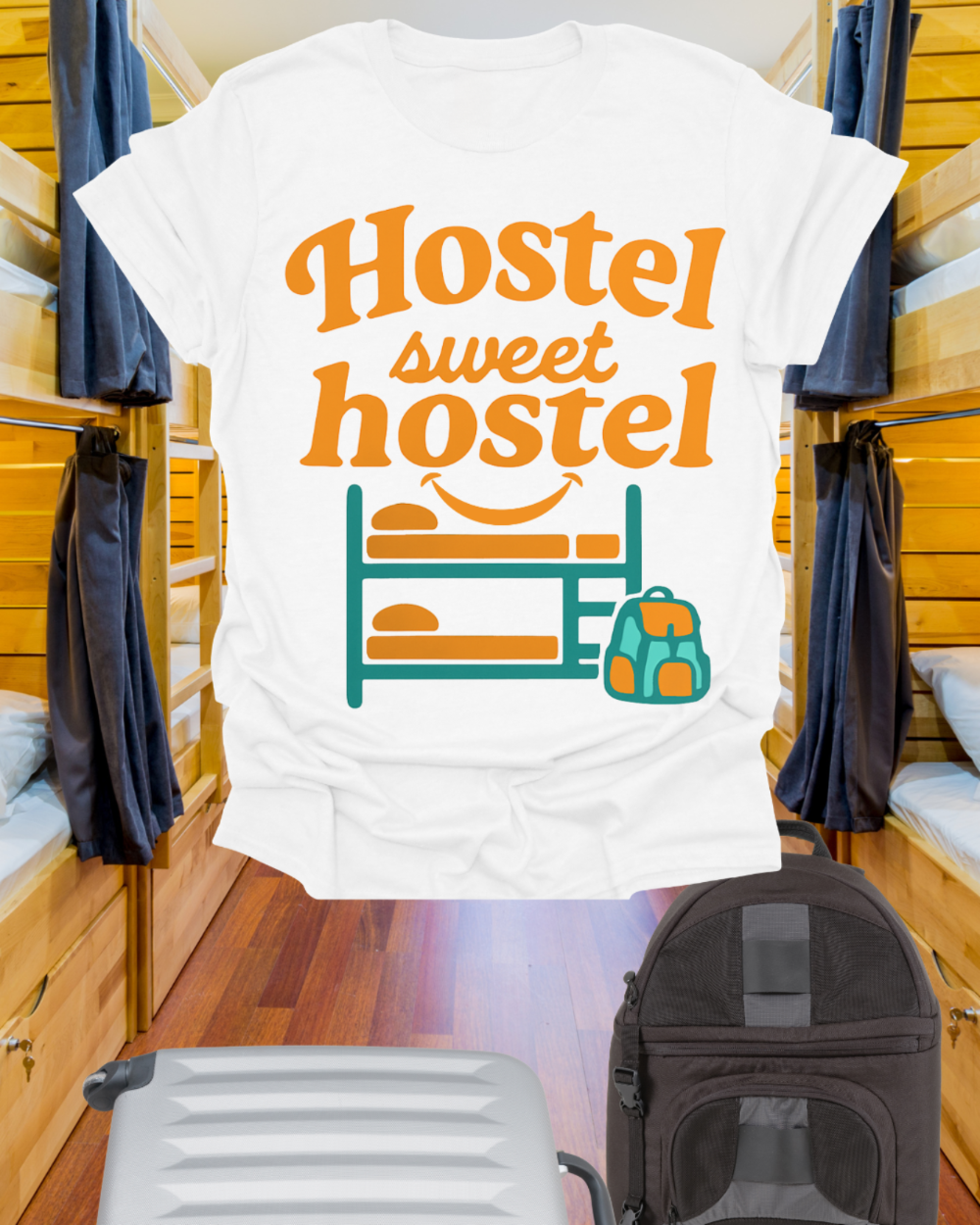 Hostel Sweet Hostel Unisex T-Shirt — Backpacking & Travel Bunk Tee Printify