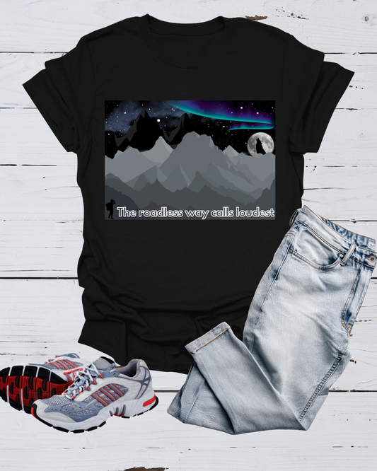Aurora Landscape Unisex T-Shirt - Soft and Comfy Night Sky Tee Printify