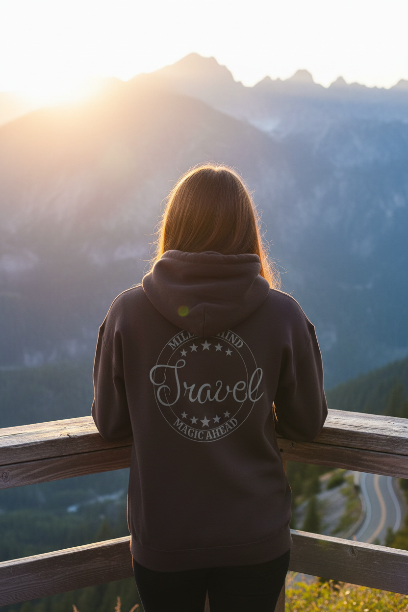 Dark Chocolate mountain overlook mockup