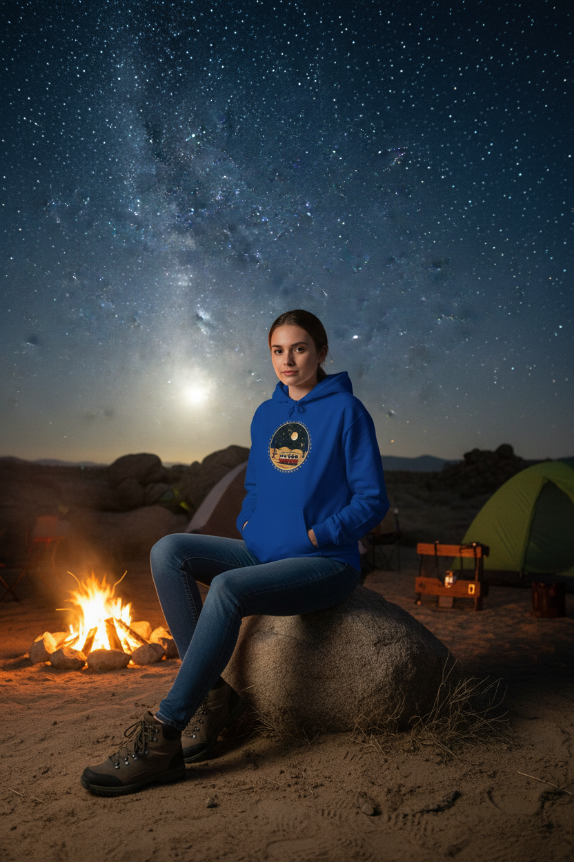 Desert campsite lifestyle mockup