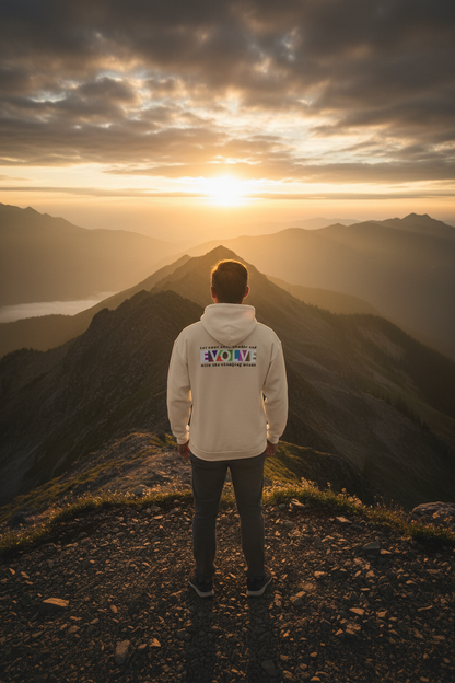 EVOLVE Hoodie Sand - Mountain Sunrise Mockup