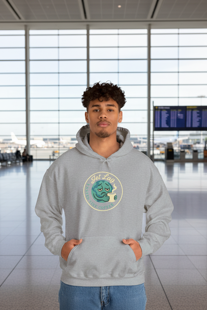 Jet Lag Coffee Moon Hoodie - Airport Mockup