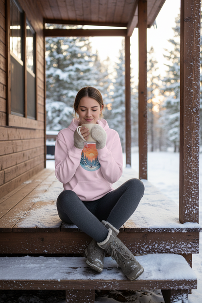 Light pink cabin porch mockup