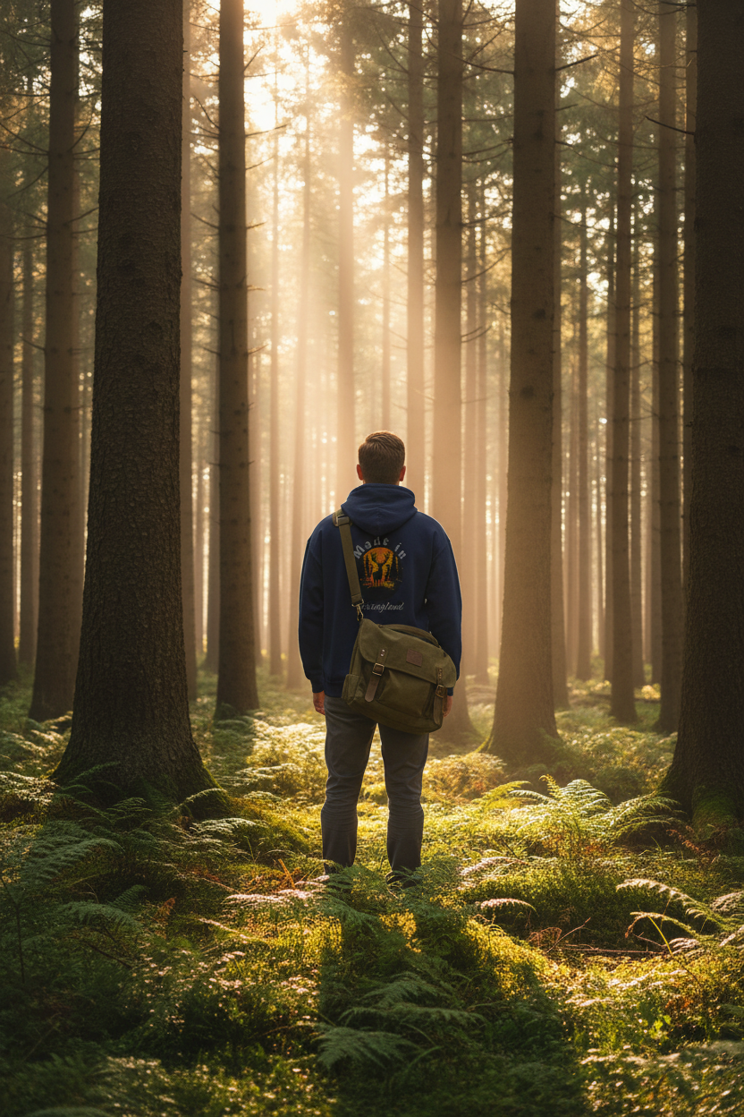Made in Farangland Hoodie - Forest with Shoulder Bag
