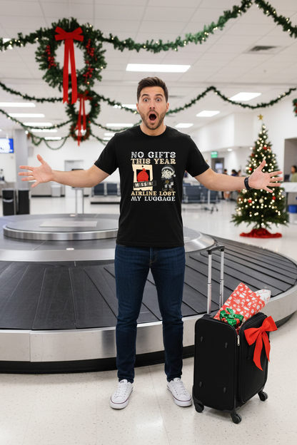 No Gifts Airline Lost Luggage Black Tee