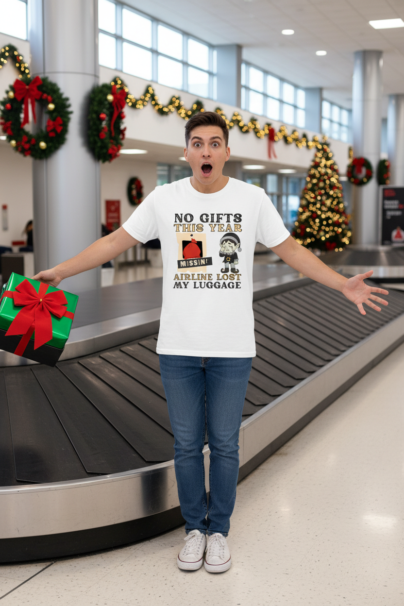 No Gifts Airline Lost Luggage Funny Holiday Tee
