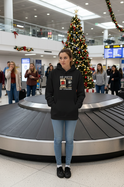 No Gifts This Year Hoodie - Airport Baggage Carousel Mockup