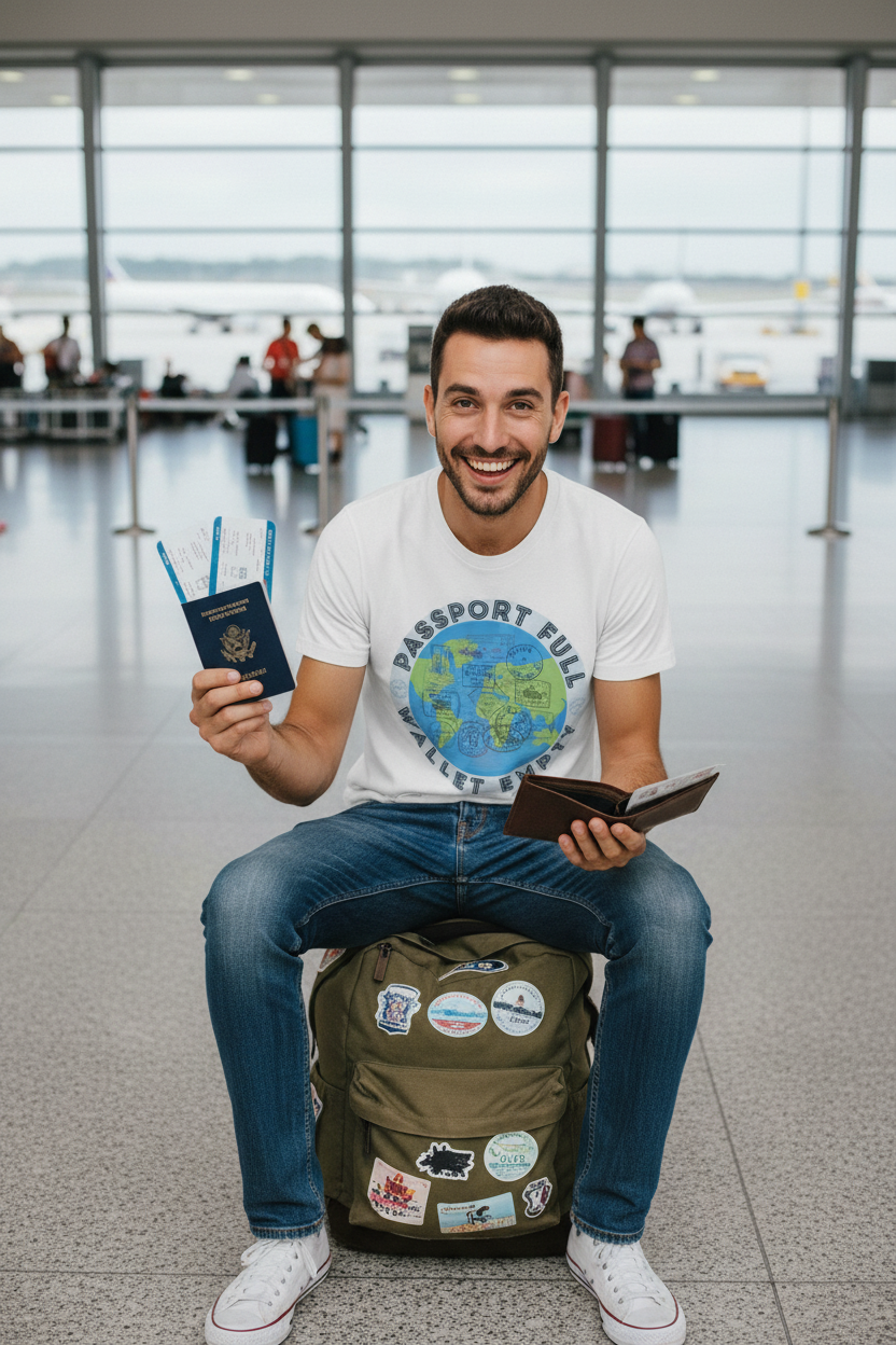Passport Full Wallet Empty Globe Tee Lifestyle