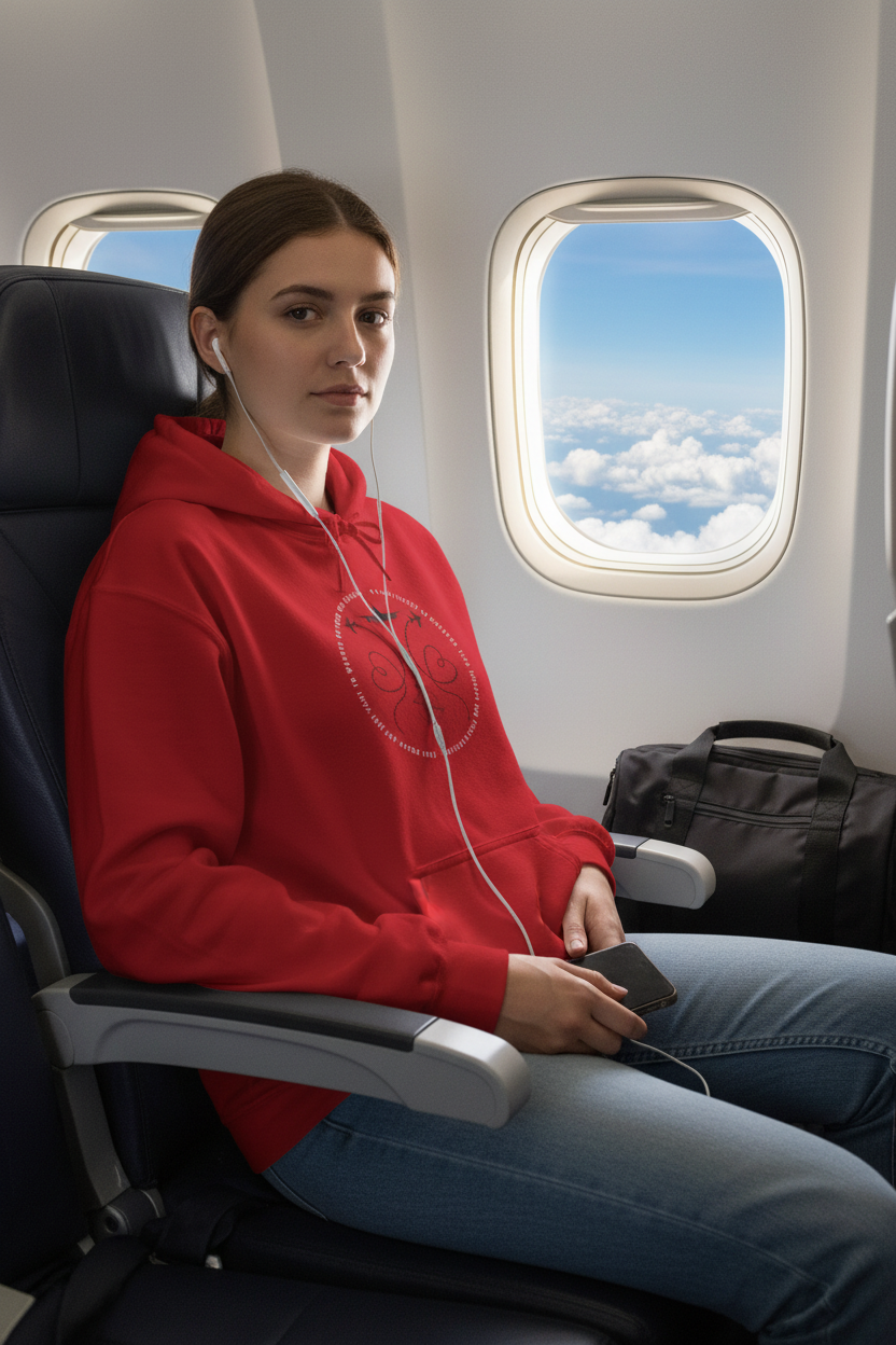 Plane Ticket Hoodie - Airplane Window Mockup