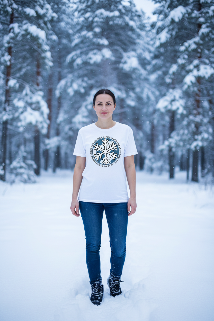 Snowflake Circular Winter Emblem Tee Lifestyle