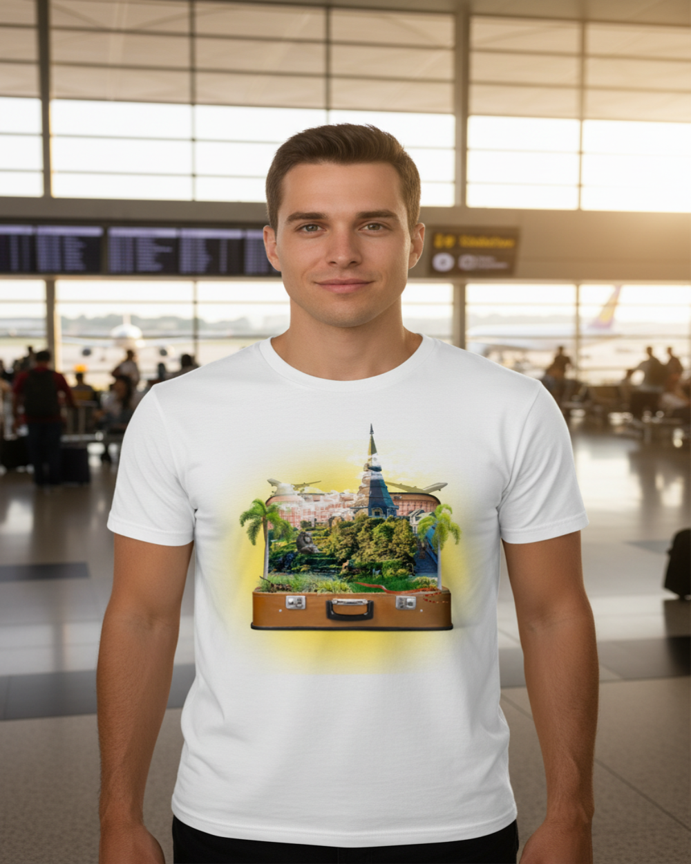 Temple Suitcase Design Lifestyle Tee