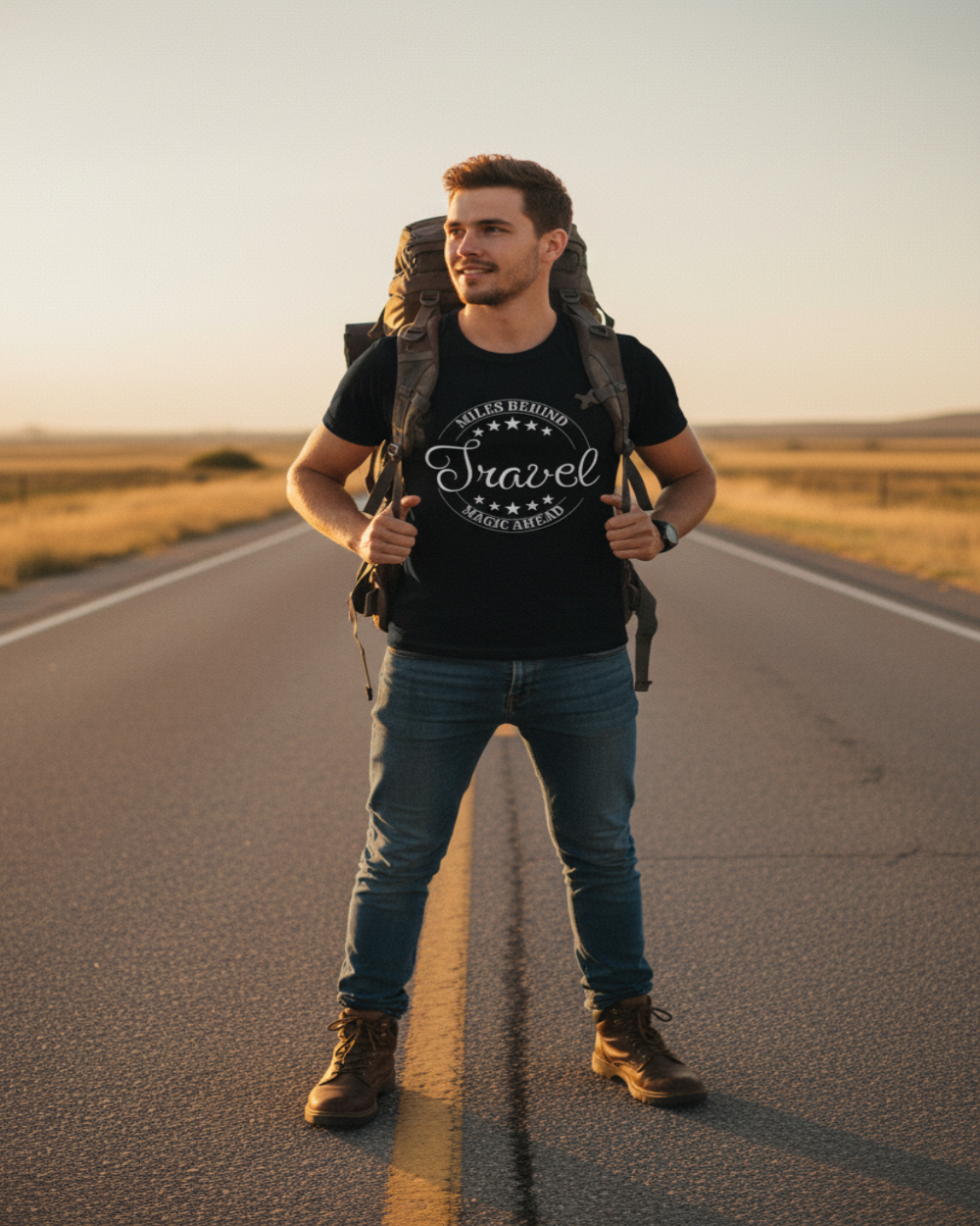 Travel Miles Behind Magic Ahead Big Bold Design