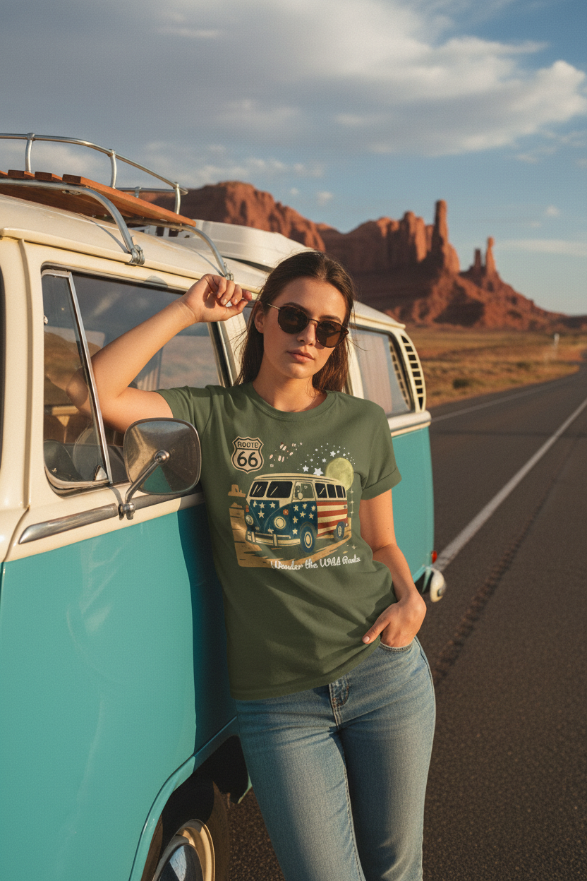 VW Van Route 66 mockup