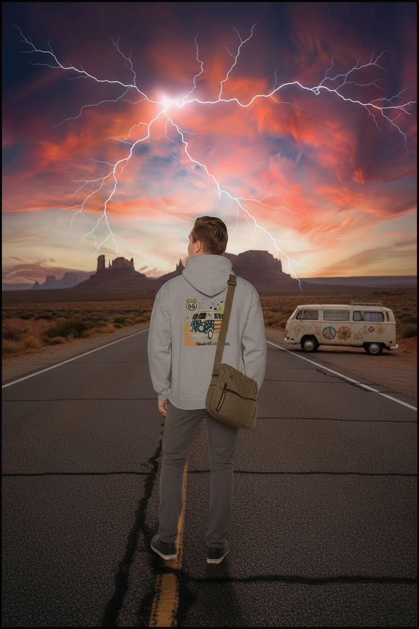 Wander the Wild Route Hoodie - Monument Valley with Shoulder Bag