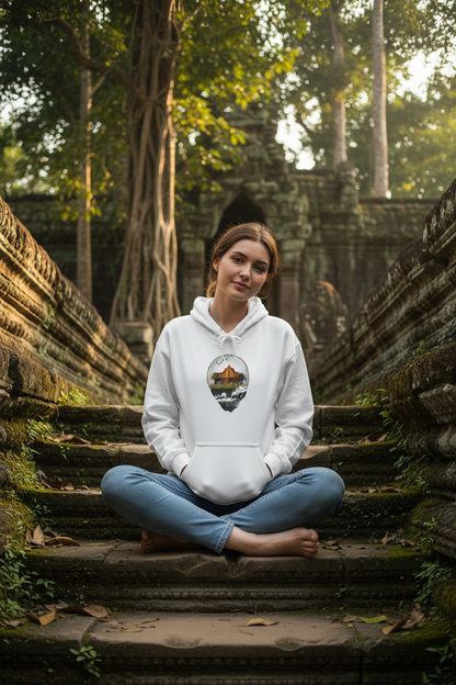 White temple steps mockup