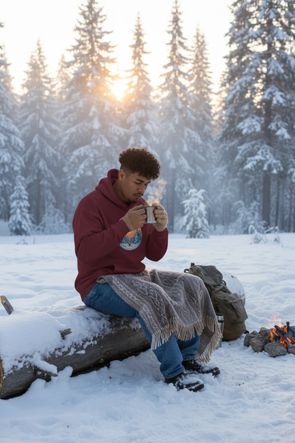 Winter campsite mockup