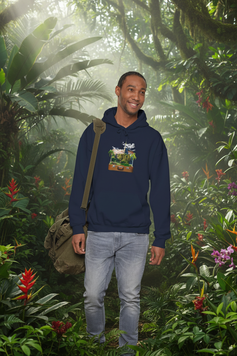 World in a Suitcase - Jungle with Shoulder Bag Mockup